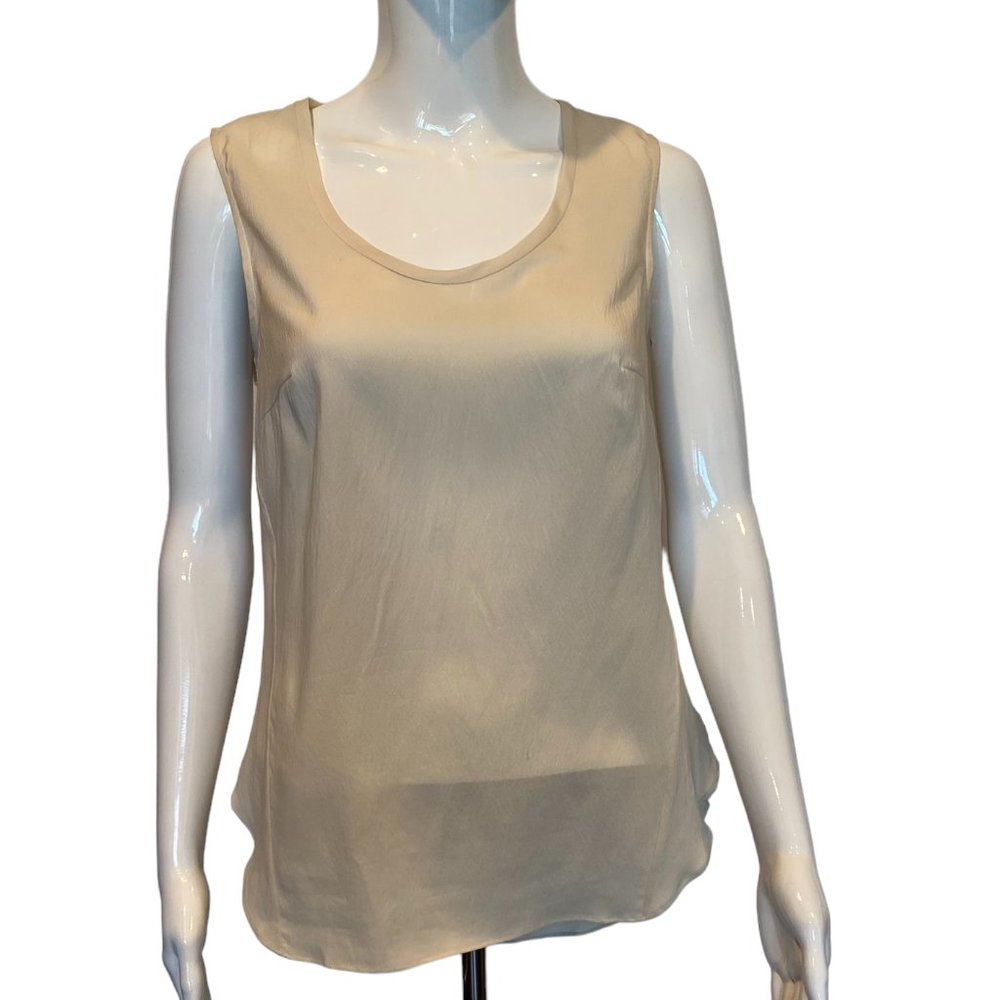 Brunello Cucinelli Sleeveless Silk Blouse Size S  Ivory Luxury